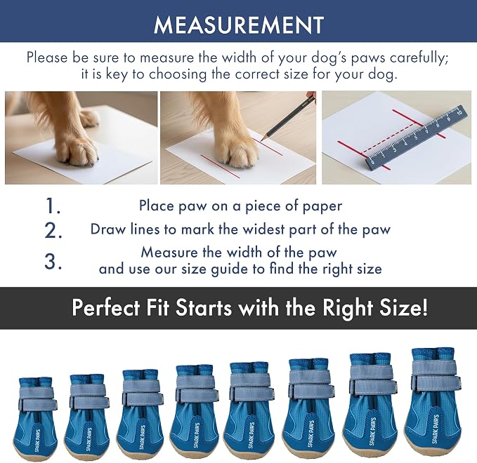 Spark Paws 365 Dog Shoes - All-Season Boots for Winter Snow & Hot Pavement | Water-resistant, anti-slip, stay-on straps - rain, ice & summer booties in one. Reflective; small, medium & large dogs