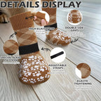 EXPAWLORER Dog Socks for Summer Hot Pavement to Prevent Licking Paws, Anti Slip Doggie Booties Grippy Shoes for Hardwood Floors, Boots & Paw Protectors for Small Medium Large Senior Dogs Khaki M