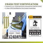 Crash-Tested Small Dog Car Seat | CPS Certified Crash Protection | 3-in-1 Portable Dog Car Seat, Indoor Enclosed Cat Bed & Round Pet Carrier | 5 Star Crash-Tested & Rated for Safe Car Travel.