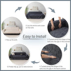 MYSKY HOME Loveseat Cover Navy Couch Cover Sectional Couch Covers for 2 Cushion Couch Sofa Thick Universal Chenille Sofa Cover with Tassel Durable Furniture Protector for Dogs 91" x 118"