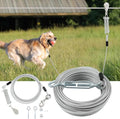 Dog Runner for Yard, Trolley System, 100FT+15FT, Silver | Chew-resistant Cable, Shock Spring Softens Pulls, 360° Swivel Reduce Tangles