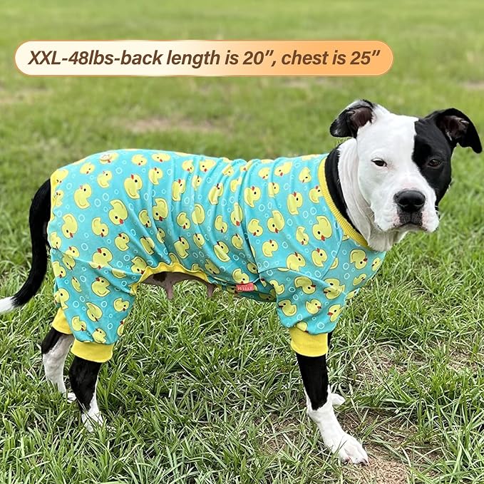 KYEESE Dog Pajamas Velvet Dog Pajamas Medium Sized Dogs Soft Dogs Clothes Pjs with Whale Pattern Stretchy Pet Jammies Coat Comfy Pet Onesie Costume, 2X-Large