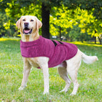 Queenmore Medium Dog Sweaters, Soft Fleece Vest Pullover Dog Jacket with Leash Hole, Warm Winter Dogs Clothes Cold Weather Doggy Dachshund Sweater for Medium Dogs Cats Boy or Girl (Cationic Berry,M)