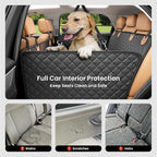 REEVAA Dog Car Seat Cover for Back Seat, Hard Bottom, L, Black+Orange | 450 lbs Extender, 45% More Space for 2-4 Large Dogs, Waterproof, Zippered Mesh Window, Fits for SUV Medium Truck
