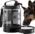 Portable Dog Water Bottle with Bowl, Large 77 oz/2.2 L, Black | Food-grade, BPA-free material, silicone seal, easy-clean wide mouth, grip handle, for large dogs, hiking, camping, beach days