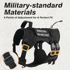 No Pull Tactical Dog Harness Medium Sized Dog, Service Dog Vest, M, Black | Tactical Dog Vest Harness and Leash Set, Adjustable Military Service Dog Harness with Handle for Medium Large Dogs