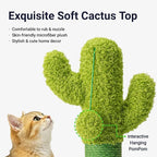 Happi N Pets Cactus Cat Tree, Cactus Cat Scratching Post with Toys | Natural Sisal, Skin-Friendly Microfiber Plush, Cute Home Decor, For All Cats, Bonus Toys & Catnip, Stable Cat Scratchers