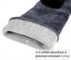 RAPICCA Animal Handling Gloves, Bite Proof Double Leather, 22 in Grey-Black | For Dog, Cat, Bird, Falconry, Snake & Reptile Handling; Vets, Groomers & Animal Control Teams