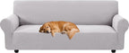 XINEAGE Stretch 4 Seater Slipcover, Non-Slip Pet Couch Cover,Silver Gray | Washable Furniture Protector, Elastic Bottom, Dogs & Cats Friendly, Scratch-resistant, Fast Setup, High Elasticity