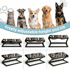 Elevated Dog Bowl, Adjustable Height and Tilt Angle Dog Bowl Stand | Precisely Adjust Height And Tilt Angle, Easy To Clean, Equipped With 2 Stainless Steel Food Bowls, Sturdy And Durable.