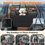 URPOWER Dog Car Seat Cover for Back Seat, Waterproof Hammock for Car & SUV | Mesh Window, Side Flaps, 600D Oxford, Scratch Resistant, Non-Slip, Easy Install, Machine Washable, Pee Pad Included