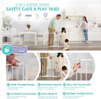 Regalo Safety 24"-192" Metal 2-in-1 Super Wide Baby Gate & Play Yard