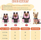WOYYHO Pet Dog Carrier Backpack, Ventilated Mesh Small Dog Front Backpack | Breathable Puppy Back Pack, with Safety Belt, Storage Pockets, for Travel Hiking Cycling Outdoor Adventures, Pink, L