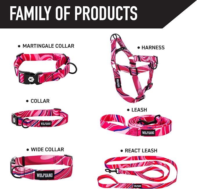 Wolfgang Heavy Duty Dog Leash, Pull-Tested for Walking & Training, Marbleswirl, Small