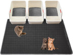 Cat Litter Mats-Extra Large 47''x36'' Litter Trapping Mat for Cat-XXL Litter box Matt for Floor-2 Layer Catcher Rug for Pet kitty Litterbox-Waterproof Urine Proof,Non-Slip