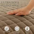 Smiry Velvet Couch Cover for Dogs, Non Slip Soft Sofa Protector for Pets | Washable Sofa Cover for Cats, Furniture Protector Against Pet Hair, Scratches, Fits Sectional Sofa(Mocha Brown, 27.6"x27.6")