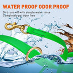 Viper Biothane K9 Working Dog Leash Waterproof Lead for Tracking Training Schutzhund Odor-Proof Long Line with Solid Brass Snap for Puppy Medium and Large Dogs 4ft, Tropical Green