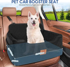 GL GLENSLAVE Dog Car Seat for Medium/Large Dogs,Pet Booster Car Seats for Under 50lbs or 2 Small Dogs, Detachable and Washable Pet Bed,Multi-Functional Travel Dog Bed(Black)