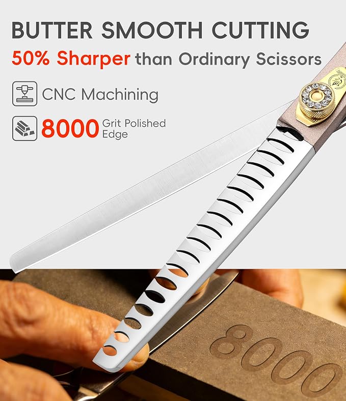 Thinning Shears for Dogs and Cats Pet Grooming Scissors Chunkers Shears 440C Stainless Steel Professional Dog Trimming Scissors 7.5''