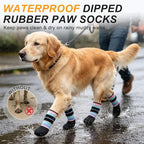 BEAUTYZOO Dog Shoes for Hot Pavement, Waterproof Dog Socks to Prevent Licking Paws & Hardwood Floors, Dog Booties Paw Protectors with Adjustable Straps & Non-Slip Sole, Small Medium Large Dogs Boots