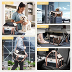 Lekereise Top-Expandable Pet Carrier 17x11x9.5 Inch Alaska Hawaiian Airline Approved Soft Sided Underseat to 12lbs Travel Carriers for Small Dogs and Cats with Locking Safety Zippers Anti-Scratch Mesh