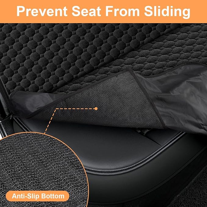 Mancro Dog Car Seat Cover, Waterproof Dog Hammock for Car, Black All | 600D Heavy Duty, Scratch-Resistant Back Seat Pet Cover for Dogs with PVE Nonslip Underside, Fits for Sedan, Trucks and SUVs