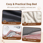 Comfort Expression Orthopedic Dog Bed for Extra Large Dogs with Bolster | Waterproof Dog Couch Bed with Washable Cover & Non-Slip Bottom, Supportive Egg Crate Foam XL Pet Bed, 45x35 Inch