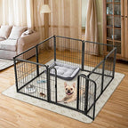 FXW Homeplus Indoor Dog Playpen with Washable Pee Pad, 24" H, 8 Panels | Calm Indoor Play Area, Super Absorbent Pad for Easy Cleanup, for Puppies & Small Dogs, Patented