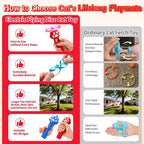 BABORUI Cat Toy Disc Launcher, Rechargeable Interactive Cat Fetch Toy Launcher with 8 Flying Discs, Flying Enrichment Toys for Indoor Bored Kittens & Adult Cats (Red)