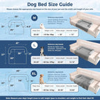 Calming Large Dog Couch Bed, Waterproof Memory Foam with Durable Cooling Mats, Washable Removable Cover Protector for Sofa, Bedside, Gift, 41 x 37 Inches, Cooling Grey
