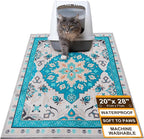 BEAUTYZOO Cat Litter Mat Litter Trapping Mat, 20"x 28" Litter Box Mat, Waterproof Kitty Litter Mat, Non-Slip Litter Rug Mats Pads for Floor Scatter Control, Soft on Paws & Easy to Clean, Blue