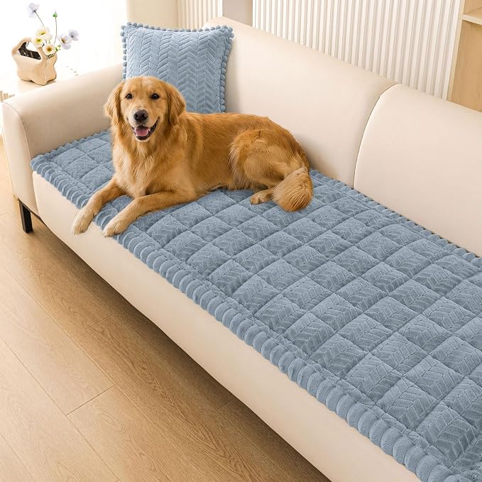 Smiry Couch Cover for Dogs, Non Slip Fuzzy Pet Sofa Covers Washable | Sofa Slipcovers for 2-3 Cushion Couch, Soft Thick Furniture Protector for Cats Dogs, Against Fur, Dirt, Scratch (27.6"x59")