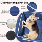Zerbuger Orthopedic Dog Bed for Medium Dogs,Dog Sofa Beds Supportive Foam Pet Couch Bed with Removable Washable Mat and Nonskid Bottom (Medium, Blue)
