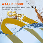 Viper Biothane K9 Working Dog Leash Waterproof Lead for Tracking Training Schutzhund Odor-Proof Long Line with Solid Brass Snap for Puppy Medium and Large Dogs, 15ft Treasure Gold
