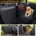 URPOWER Dog Car Seat Cover for Back Seat, Waterproof Hammock for Model Y | Easy Pet Access, Waterproof, Scratch Resistant, Mesh Window, Non-Slip, ISOFIX Anchors, Easy Care, Dog Seat Belt Included