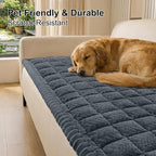 Smiry Couch Cover for Dogs, Non Slip Fuzzy Pet Sofa Covers Washable | Sofa Slipcovers for 3 Cushion Couch, Soft Thick Furniture Protector for Cats Dogs, Against Fur, Dirt, Scratch (35.4"x82.7")