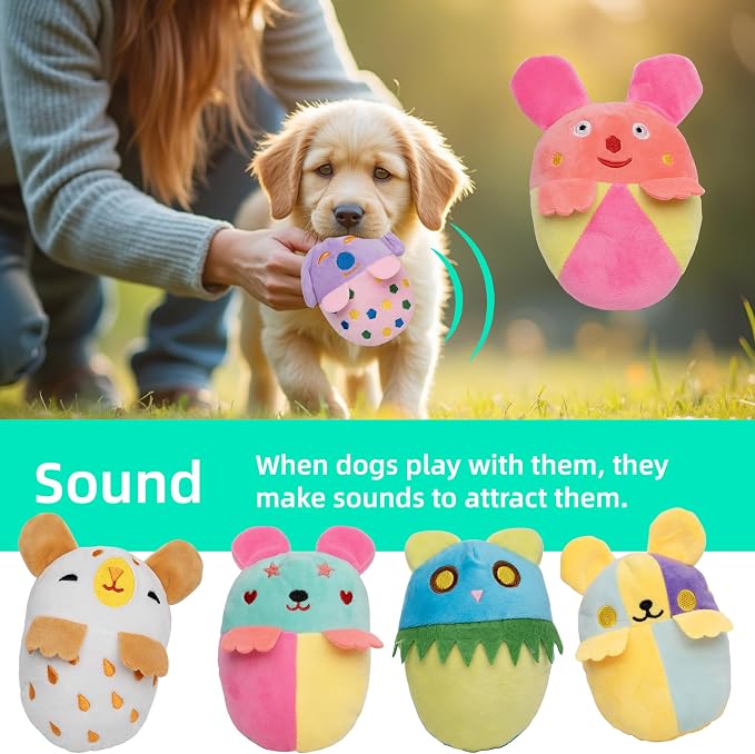 20 Pack Puppy Squeaky Dog Toys Set Plush Puppies,Cute Chew Pets Dog Toy with Squeakers for Small Dogs Playtime