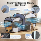 2-in-1 Portable Cat Playpen(End Doors), Pop up Kitten Playpen, Assembly-Free, Pet Tent Crates Kennel Cage Enclosure for Dog Puppy Indoor Outdoor(No Divider, Unified Space)