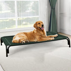 Czpalo Outdoor Elevated Dog Bed for Large Sized Dogs, No-Tool Assembly. | Raised design promotes airflow. Tool-free assembly, easy-to-clean mesh, portable, with anti-skid feet. Indoor/outdoor use.