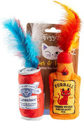 Haute Diggity Kitty Catweiser + Furball Set, Soft Plush Cat Toys | 2 Pack Catnip Toys with Interactive Crackle & Feathers, Safe & Durable Cat Nip Kicker Toy for Outdoor & Indoor Cats & Kitten