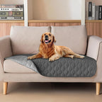 gogobunny 100% Double-Sided Waterproof Dog Bed Cover Pet Blanket Sofa Couch Furniture Protector for Puppy Large Dog Cat, Reversible (32x53 Inch (Pack of 1), Dark Grey/Light Grey)