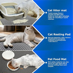 Extra Large Cat Litter Mat Double Layer Trapping Mat Easy-Clean Waterproof Urine Proof(Gray 47x28in)