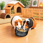 Felli Oblik 15° Tilted Small Animal Bowls for Pet Food & Water 6 oz Stainless Steel Dish Removable, Slanted Metal Plate Feeder for Kitten Puppy Rabbit Bunny Guinchilla Pig (0.75 Cups, Smoky)