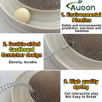 AUOON Cat Scratcher Toy with Ball Track for Indoor Cats Kittens, Milk Shake | 3 in 1 Interactive Cat Toy, Cat Scratch Pad with Cat Ball Toy and Cat Mouse Toy, for Chasing Exercise, Protect Furniture