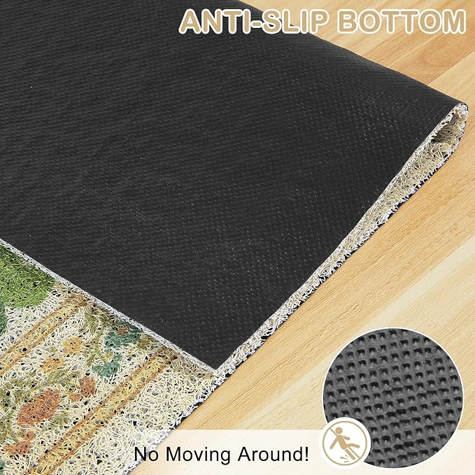 Unicorn Catcher 33"x22" Cat Litter Mat Non-Slip Washable Litter Box Mat | High-Density PVC Litter Catcher Mat Efficiently Traps Scattered Litter From Paws To Keep Floors Clean