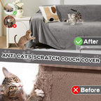 Couch Cover for 3 Cushion Sofa Washable, Cat Scratch Proof Sofa Covers, Furniture Protector Oversized L Shape Grey Sofa Slipcovers Sectional Big Couch Covers for Dogs Pets, 71" x 150"