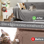 Couch Cover for 3 Cushion Couch Cat Scratch Proof Sofa Covers Washable Couch Protector Sectional Couch Covers for Dogs Soft Couch Cover Blanket Sofa Slipcover for Pets Kids, 91" x 134", Grey