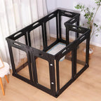 Clear Dog Playpen Extension Panel Set with 1 Door & 1 Side Panel, Height 30 inch, Black