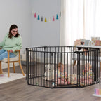 Regalo Safety 24"-192" Metal 2-in-1 Super Wide Baby Gate & Play Yard
