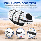 Dog Life Jacket - Swimming Vest for Dogs, Adjustable, Reflective, Comfortable, Multiple Colors, Patterns, XX-Small to Extra Large Dog Swim Vest with Handle (Nautical, Large)